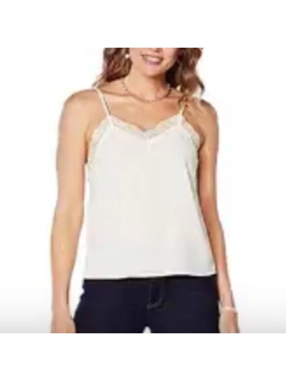 Motto Women's Lace Trim Tank Top